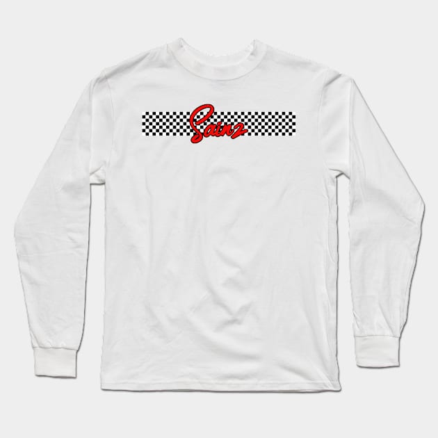 Race Flag Design - Carlos Sainz 2021 Long Sleeve T-Shirt by GreazyL